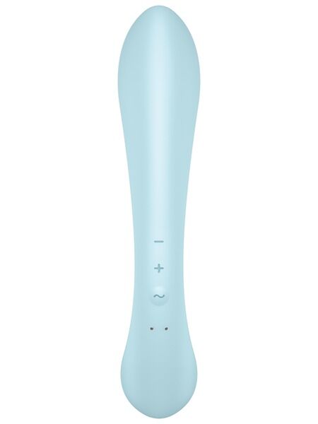 Двухсторонний вибратор-кролик Satisfyer Triple Oh Light Blue, 3 мотора, рукоятка-массажер