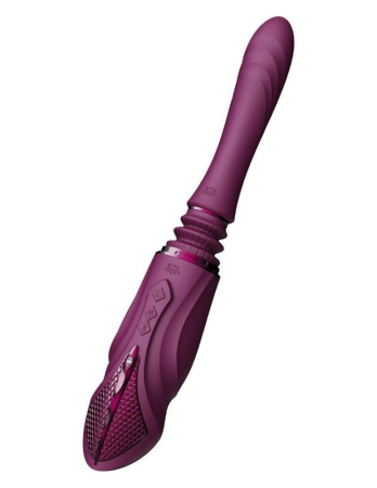 Компактная смарт секс-машина Zalo – Sesh Velvet Purple, 2 насадки, пульт ДУ, кристалл Swarovski || Компактна смарт секс-машина Zalo – Sesh Velvet Purple, 2 насадки, пульт ДК, кристал Swarovski