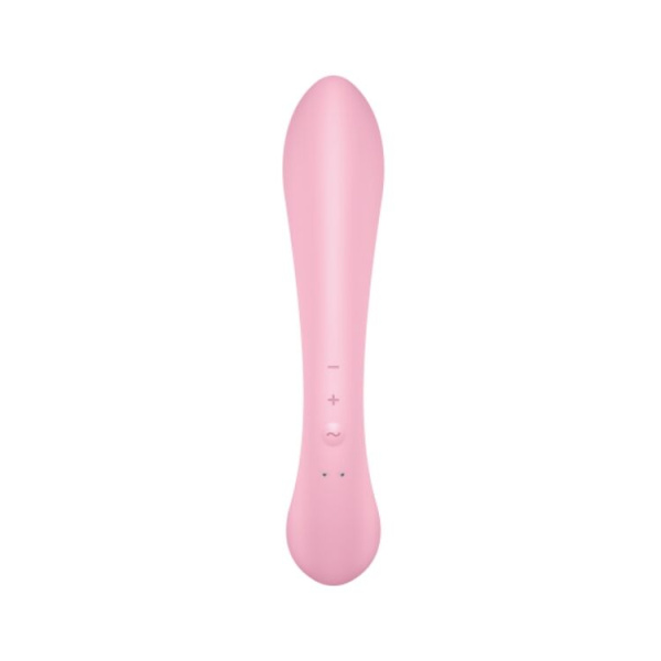 Двусторонний вибратор-кролик Satisfyer Triple Oh Pink, 3 мотора, рукоятка-массажер
