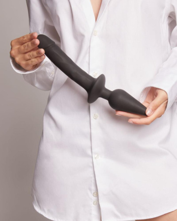Анальная пробка с дилдо 2в1 Strap-On-Me SWITCH PLUG-IN REALISTIC DILDO Black L, диаметр 4,5/3,4 см || Анальна пробка з дилдо 2в1 Strap-On-Me SWITCH PLUG-IN REALISTIC DILDO Black L, діаметр 4,5/3,4 см