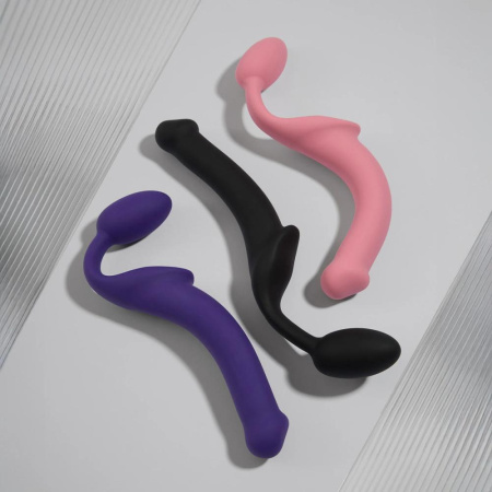 Безремневой страпон Strap-On-Me Rose M, полностью регулируемый, диаметр 3,3см || Безремінний страпон Strap-On-Me Rose M, повністю регульований, діаметр 3,3 см