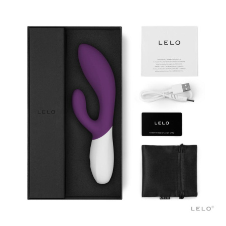 Вибратор-кролик LELO Ina Wave 2 Plum, манящее движение ствола + вибрации || Вібратор-кролик LELO Ina Wave 2 Plum, манливий рух стовбура + вібрації