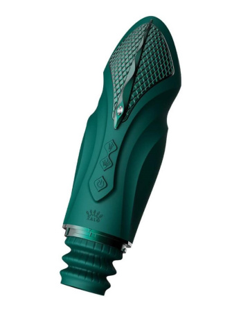 Компактная смарт секс-машина Zalo – Sesh Turquoise Green, 2 насадки, пульт ДУ, кристалл Swarovski || Компактна смарт секс-машина Zalo – Sesh Turquoise Green, 2 насадки, пульт ДК, кристал Swarovski