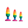 Силиконовая анальная пробка Wooomy Hiperloo Silicone Rainbow Plug S, диаметр 2,4 см, длина 9 см || Силіконова анальна пробка Wooomy Hiperloo Silicone Rainbow Plug S, діаметр 2,4 см, довжина 9 см