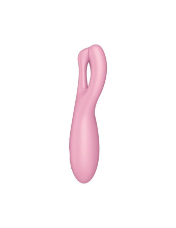 Клиторальный смарт-вибратор Satisfyer Threesome 4 Pink с тремя пальчиками || Кліторальний смарт-вібратор Satisfyer Threesome 4 Pink з трьома пальчиками