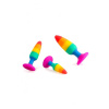 Силиконовая анальная пробка Wooomy Hiperloo Silicone Rainbow Plug M, диаметр 2,9 см, длина 11 см || Силіконова анальна пробка Wooomy Hiperloo Silicone Rainbow Plug M, діаметр 2,9 см, довжина 11 см