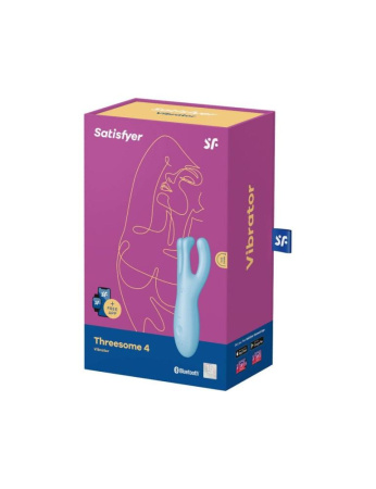 Клиторальный смарт вибратор Satisfyer Threesome 4 Blue с тремя пальчиками || Кліторальний смарт вібратор Satisfyer Threesome 4 Blue з трьома пальчиками