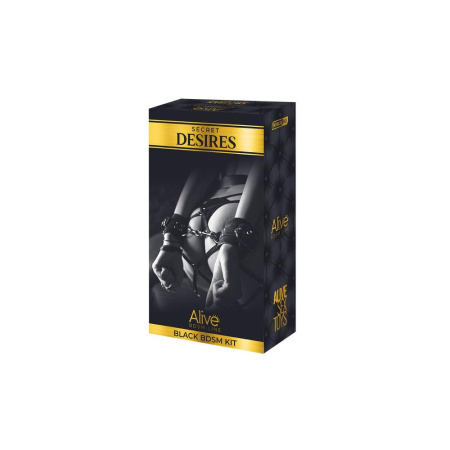 Набор БДСМ аксессуаров Alive Secret Desires Black BDSM Kit (8 pcs) || Набір аксесуарів БДСМ Alive Secret Desires Black Kit (8 pcs)