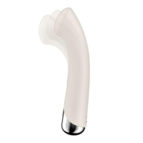 Вибратор с ротацией Satisfyer Spinning G-Spot 1 Beige, плоская площадка для стимуляции точки G