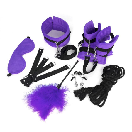 БДСМ-набор Art of Sex – Soft Touch BDSM Set, фиолетовый, 9 предметов || БДСМ-набір Art of Sex – Soft Touch BDSM Set, фіолетовий, 9 предметів