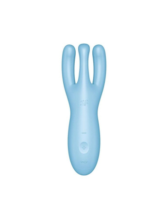 Клиторальный смарт вибратор Satisfyer Threesome 4 Blue с тремя пальчиками || Кліторальний смарт вібратор Satisfyer Threesome 4 Blue з трьома пальчиками