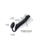 Безремневой страпон Strap-On-Me Black M, полностью регулируемый, диаметр 3,3см || Безремінний страпон Strap-On-Me Black M, повністю регульований, діаметр 3,3 см