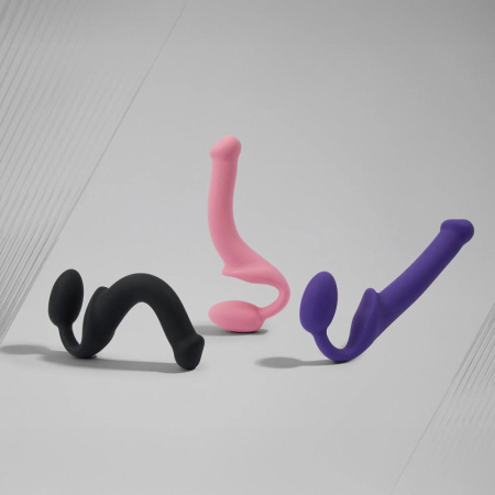 Безремневой страпон Strap-On-Me Rose M, полностью регулируемый, диаметр 3,3см || Безремінний страпон Strap-On-Me Rose M, повністю регульований, діаметр 3,3 см